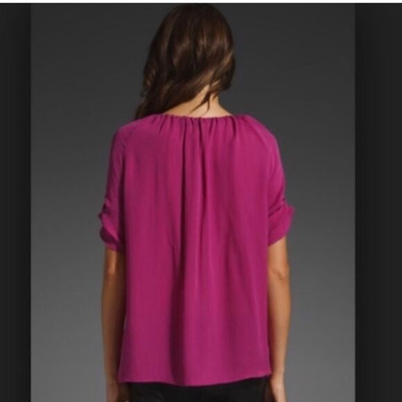 Joie ‘Jung’ Silk Blouse in Deep Fuchsia - Picture 3 of 3